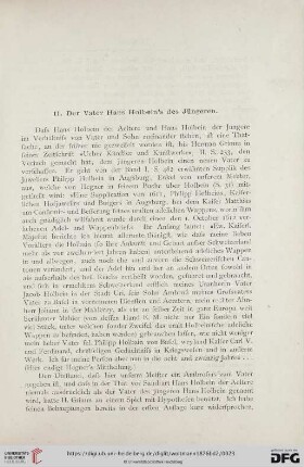 II. Der Vater Hans Holbein's des Jüngeren