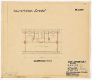 Wohnungsbauvorhaben Dreetz: Grundriss Dachgeschoss 1:100