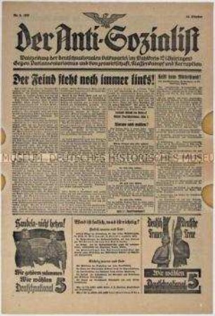 Wahlzeitung der DNVP Thüringen zur Reichstagswahl am 6. November 1932
