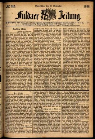 Ausgabe vom Donnerstag, den 20. September 1883.
