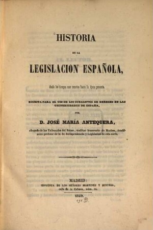 Historia de la legislacion española