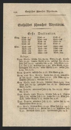 Gothisches schwaches Adjectivum.
