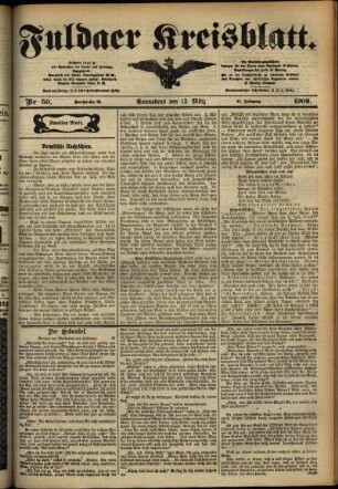 Zweite Ausgabe vom Samstag, den 13. März 1909.