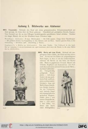 Anhang I: Bildwerke aus Alabaster