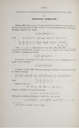 Soluzione di alcune quistioni porposte nell'Educational Times.
