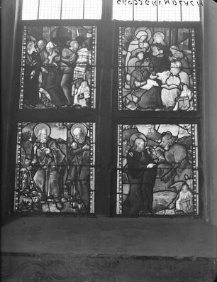 Acht Scheiben aus einem Zyklus mit neutestamentarischen Darstellungen — Glasbild: Versuchung Christi