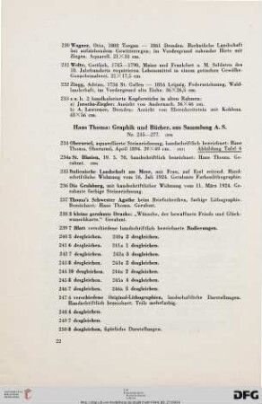 Hans Thoma: Graphik und Bücher, aus Sammlung A.S. (Nr. 234-292)