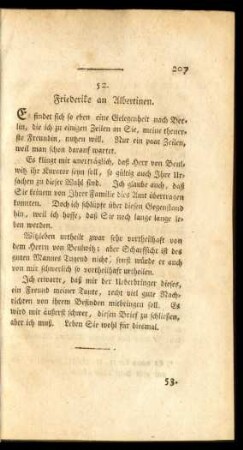 52. Friederike an Albertinen.