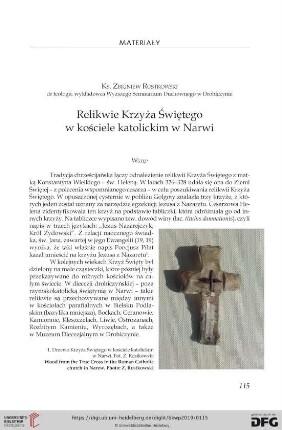 Relikwie Krzyża Świętego w kościele katolickim w Narwi