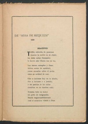 De "Misa de Requiem" 1920