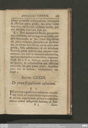 Artic. CXXXII. De poena Expositionis infantum.