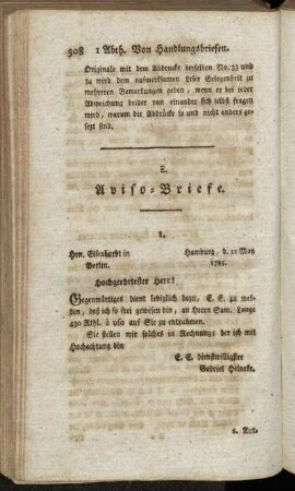 E. Aviso-Briefe