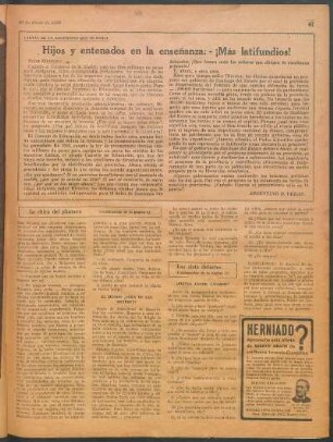 Hijos y entenados en la enseñanza: - ¡Más latifundios! : Cartas de un argentino que se enoja