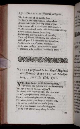 Verses presented to her Royal Highness the Princess Amelia, ...