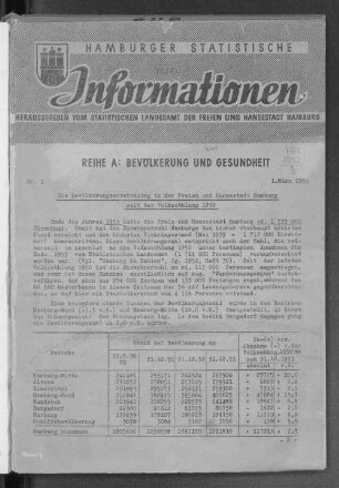 1954: Hamburger statistische Informationen / A