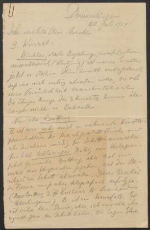Brief an Willy Strecker und B. Schott's Söhne : 20.07.1924