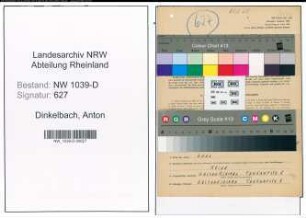 Entnazifizierung Anton Dinkelbach , geb. 29.05.1902 (Schlosser)