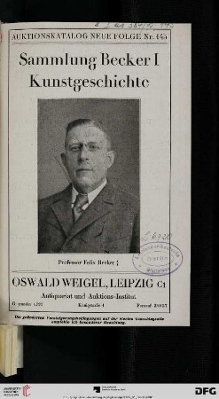 1: Sammlung Becker: Kunstgeschichte : [Versteigerungstag: 16. Mai 1929] (Katalog Nr. 145)