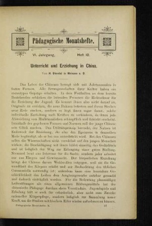 Unterricht und Erziehung in China