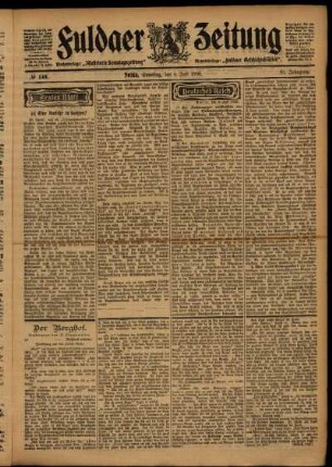 Erste Ausgabe vom Samstag, den 04. Juli 1903.