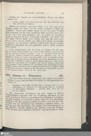 627. 1625, Februar 17. Wittenberg