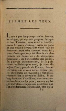 Fermez les yeux