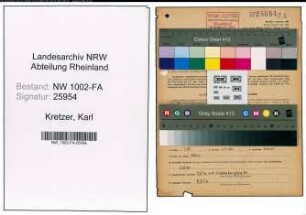 Entnazifizierung Karl Kretzer, geb. 06.04.1913 (Kaufm.Angest.)