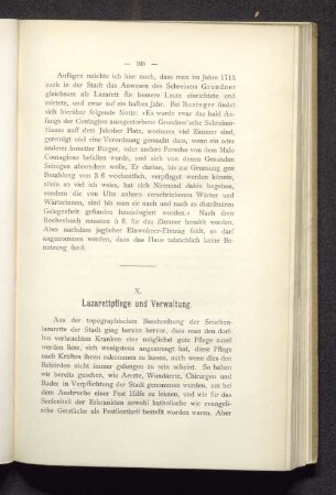 X. Lazarettpflege und Verwaltung.