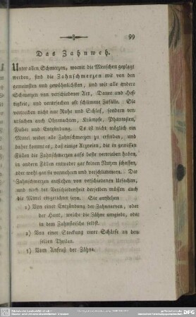 Das Zahnweh