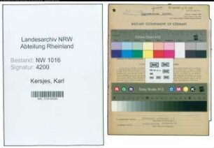 Entnazifizierung Karl Kersjes , geb. 28.02.1921 (Zollassistent)