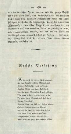 Sechste Vorlesung