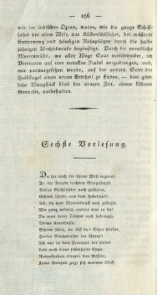 Sechste Vorlesung