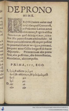 De Pronomine.