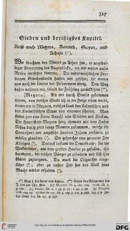 Sieben und dreißigstes Kapiel: Reise nach Megara, Korinth, Sicyon, und Achaia