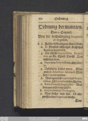 Ordnung der materien.