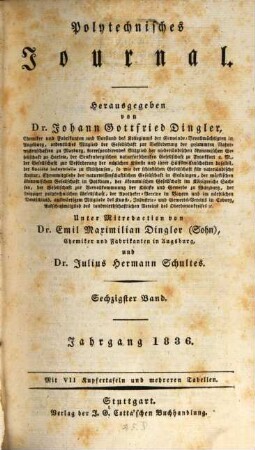 Polytechnisches Journal. 60. 1836