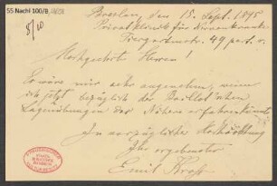 Brief an B. Schott's Söhne : 15.09.1895