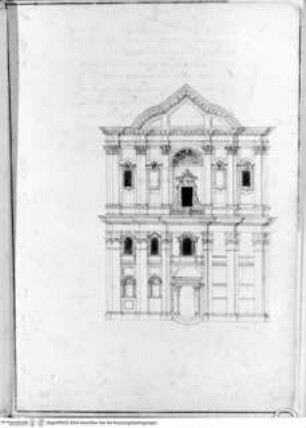 Piena relazione sulla fabbrica (Opus Architectonicum MS), Oratorio di San Filippo Neri, Fassadenaufriss (Anonimo C)
