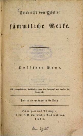 Friedrich von Schiller's sämmtliche Werke, 12