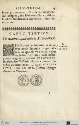 Caput tertium: De nummis quibusdam Familiarum