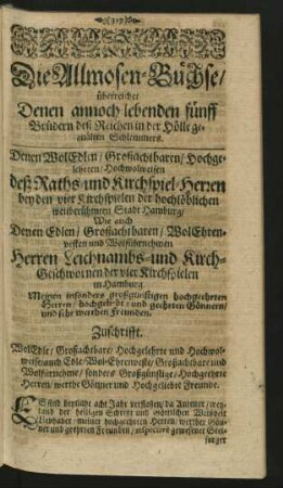 Die Allmosen-Büchse ...