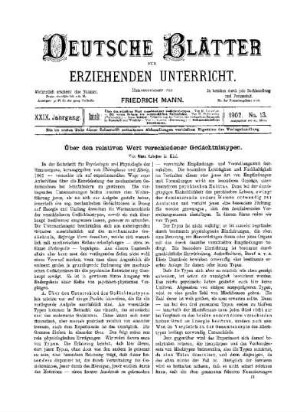 Über den relativen Wert verschiedener Gedächtnistypen