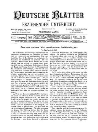 Über den relativen Wert verschiedener Gedächtnistypen