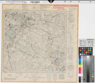Katasteramt Tecklenburg und Ibbenbüren  Kreis Tecklenburg, Meßtischblatt Tecklenburg 3712, Farbige Einzeichnung mit Namensliste