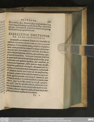 Exercitium Doctrinae De Propositionibus.