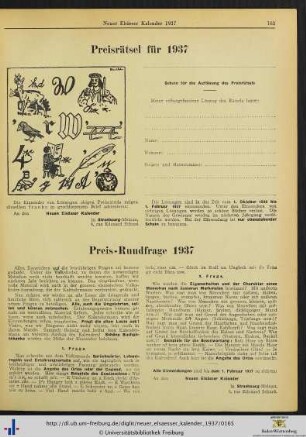 Preis-Rundfrage 1937.