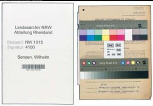 Entnazifizierung Wilhelm Sensen , geb. 28.01.1888 (Dentist)
