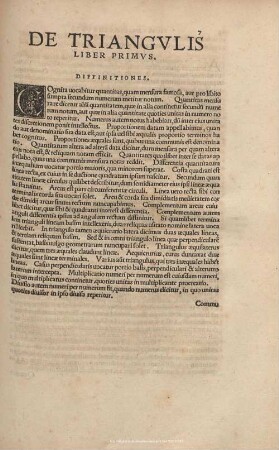 De Triangulis Liber Primus.