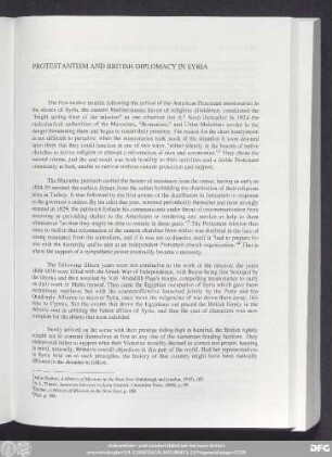 Protestantism And British Diplomacy In Syria