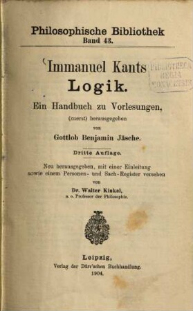 Logik : ein Handbuch zu Vorlesungen